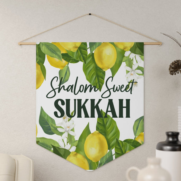 Shalom Sweet Sukkah Citrus Pennant for Sukkot
