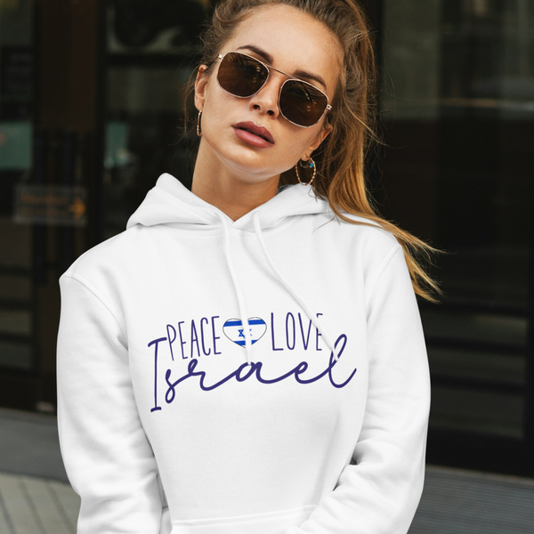 Peace Love Israel Gender Neutral Hoodie